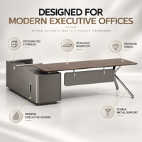 Bureau de direction moderne en forme de L, table de bureau de luxe pour PDG, ensemble de mobilier de bureau pour poste administratif