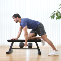 Banc de musculation multifonctionnel pliable en métal moderne pour la maison, banc de presse plat, support d'haltères, banc d'entraînement sportif – Vente en gros