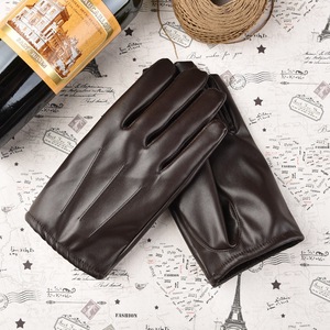 Gants à écran tactile hommes hiver pilote simulation <span class=keywords><strong>cuir</strong></span> pu équitation moto gants coupe-vent - Product Image 4