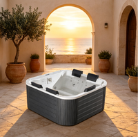 Jacuzzis d'extérieur économiques, bain à remous carré autoportant avec désinfection à l'ozone pour projets résidentiels et commerciaux