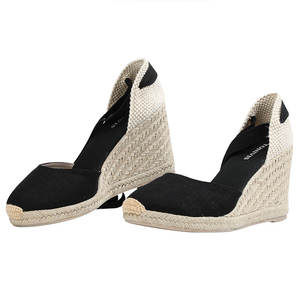 Chaussures d'été en toile à semelles <span class=keywords><strong>compensées</strong></span> pour femmes, sandales couvrant les orteils, bouche peu profonde, sandales à bride de cheville pour femmes, <span class=keywords><strong>espadrilles</strong></span> - Product Image 2