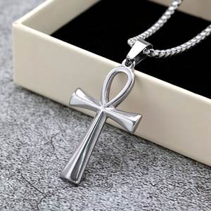 Ankh <b>Cross</b> Stainless Steel Pendant Necklace Unisex Gift Jewelry Fashion Accessory - Product Image 4