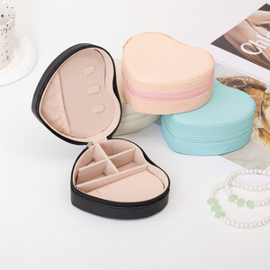 Grande cuore con cerniera custodia cosmetica eco-friendly in Neoprene per rosa nero blu bianco con Logo per il trucco da viaggio - Product Image 2