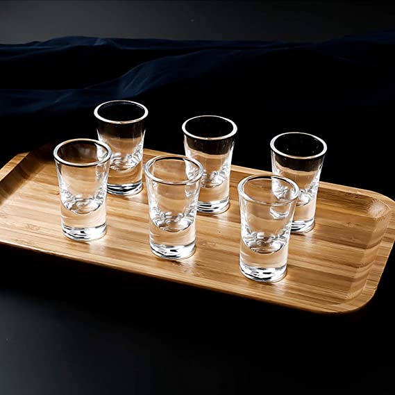 fast delivery 1oz Shot Glass Set of 6,Heavy Base Clear Shot Glass Whisky Brandy 30mlVodka glass