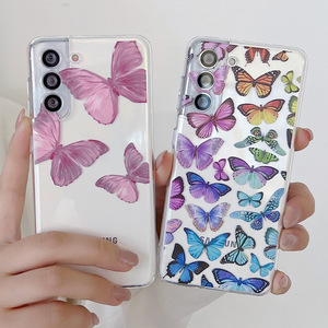 1.5MM TPU imprimé fleur papillon motif coque de téléphone pour Samsung Galaxy S23 Ultra A14 A24 A34 A54 A53 A72 S22 <span class=keywords><strong>S21FE</strong></span> - Product Image 1