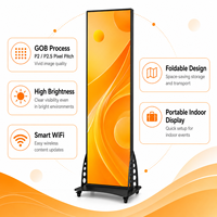 Écran d'affichage LED haute luminosité Gob Process P2/P2.5 640*1920mm, écran pliable intelligent Wifi, affichage portable pour activités intérieures