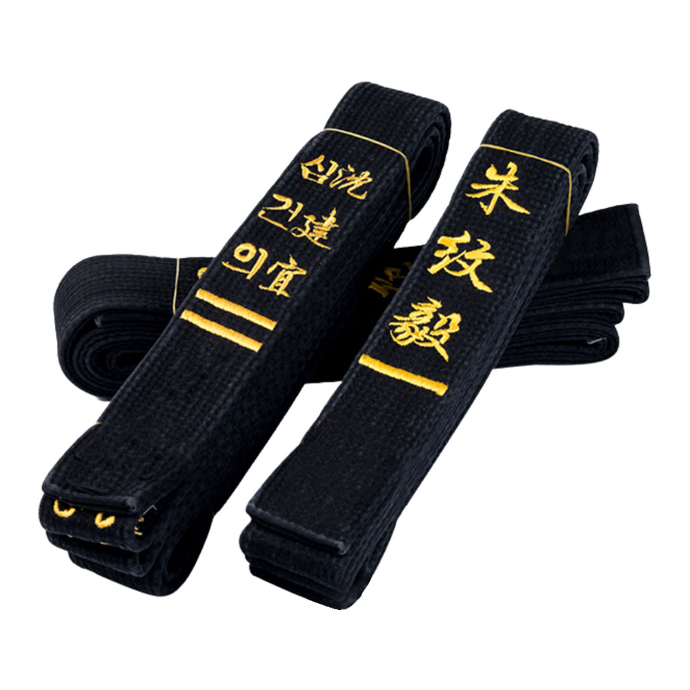 Wholesale Custom Logo Embroidery Martial Arts Taekwondo Karate Judo Brazilian kids Jiu Jitsu BJJ Belts