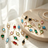 Pendentif à double anneau en acier inoxydable avec incrustation de cristaux, motifs multi-geométriques, pour colliers et bracelets DIY, vente en gros transfrontalière