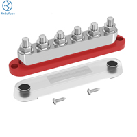 Bloc de distribution d'alimentation ANDUFUSE 600A avec 4 goujons de borne M10, bloc de borne de busbar 48V CC positif et masse