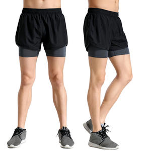 Short de sport d'été de haute qualité Logo personnalisé Double couche couleur assortie Fitness course et short de sport respirant pour hommes - Product Image 5