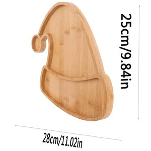 Bandejas de Madera Natural Ecológicas con Diseño de Plantas para Servir Aperitivos, Bandejas de Madera Maciza con Diseño de Gorro de Santa Claus para <span class=keywords><strong>Navidad</strong></span> - Product Image 4
