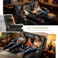 Sofá Reclinable Eléctrico para RV, Sofá de Dos Plazas con Consola, Asientos para Cine en Casa con Altavoz y Luz LED