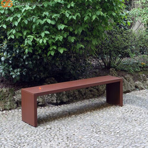 Ensemble table et banc de jardin en acier Corten, design moderne, certifié CE, résistant à la corrosion, utilisable toute l'année, pour hôtels. - Product Image 2