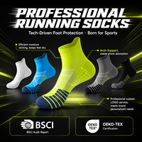 Chaussettes de course à pied anti-humidité pour hommes et femmes, avec compression et soutien de la voûte plantaire, respirantes, pour l'entraînement sportif