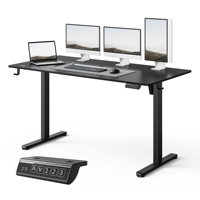 Bureau électrique moderne réglable en hauteur avec panneau de bureau multicolore, bureau d'ordinateur assis-debout avec mémoire de position, table de travail réglable pour la maison