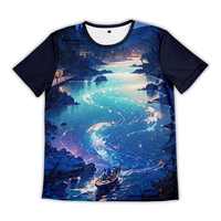 T-Shirt Pull Anime Personnalisé à Logo Imprimé pour Homme, Épaule Tombante Grande Taille et Respirant