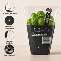 Sacs en plastique transparents personnalisés en gros, sacs trapézoïdaux en CPP pour l'emballage de légumes frais et de produits alimentaires pour supermarchés et fermes