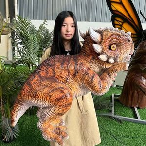 หุ่นไดโนเสาร์โลหะคุณภาพสูง ควบคุมด้วยมือ สำหรับเด็ก ใช้ได้ทั้งในร่มและกลางแจ้ง เหมาะสำหรับห้างสรรพสินค้า สวนสนุก - Product Image 4