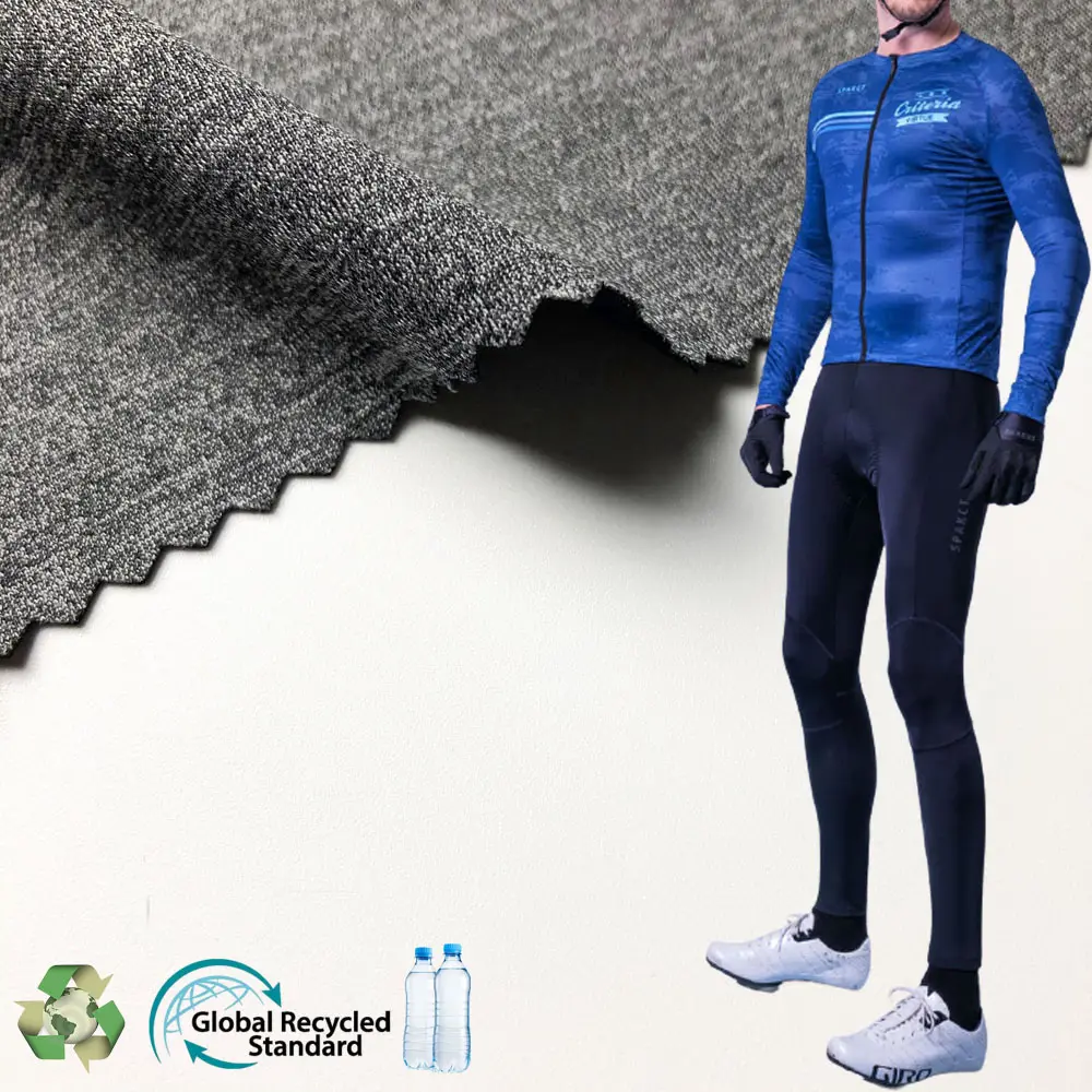 Bio-terdegradasi Polyester Spandex lembut tunggal Jersey Dri Fiit kain untuk bersepeda pakaian olahraga pakaian dalam