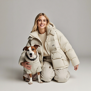 Joymay tasarımcı lüks kış sıcak köpek aşağı ceket ceket açık rüzgar geçirmez sıcak sahibinin Pet aşağı ceket seti ile maç için - Product Image 2