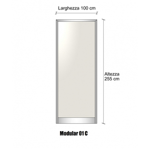 Mampara Divisoria de Módulo Inicial/Final en Aluminio Gris Ópalo Mezcla de Vidrio Italfrom con Ventana H2550xl1000 Mm - Para Sala de Estar - Product Image 1