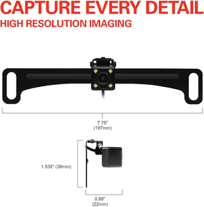 HD 1080P Sao Lưu Máy Ảnh Giấy Phép Tấm Rear View Máy Ảnh Cho Xe Kim Loại Nhà Ở Phổ Xếp Cam Kit Cho Xe SUV RV Pickup - Product Image 3