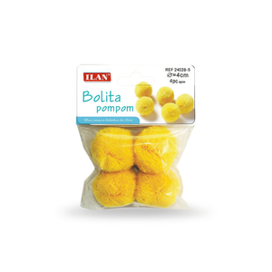 Ilan Bolita Pompom 4,0 cm Jaune Décorations Artisanales - Product Image 2