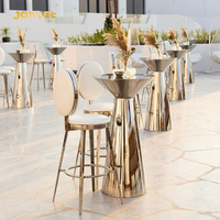 Table et chaises de bar pour événements de mariage Acier inoxydable doré de luxe