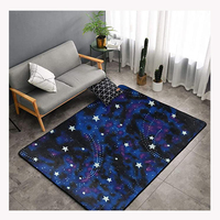 Tapis lumineux qui brille dans le noir, tapis de sol doux pour enfants, tapis de jeu antidérapant pour salon, tapis à imprimé étoile 3D