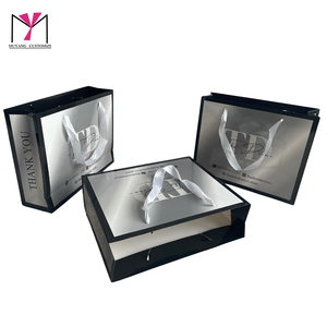 TD HAIR GO Luxury Paper Bags Set with <b>Drawstring</b> <b>Pouches</b> and Ribbon Handles Silver Foil Stamping Fashion Accessories - Product Image 5