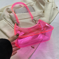 Offre Spéciale d'été Fashion Simple Clear Purse Candy Color Jelly PVC Underarm Bag Women Clear Shoulder Bags