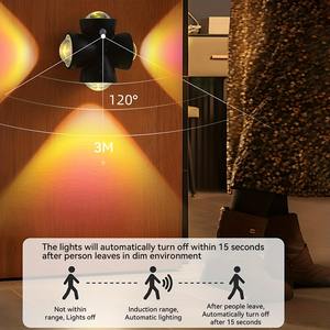 Lámparas de Pared LED, Lámpara de Pared Recargable de 4 Cabezas con Sensor de Movimiento, Luces Nocturnas Inalámbricas para Decoración de Sala de Estar y Pasillo - Product Image 5