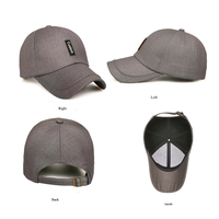 Casquette de baseball classique en coton à 6 panneaux avec étiquette en cuir sur le devant, visière incurvée, confortable et tendance, personnalisable, vente en gros
