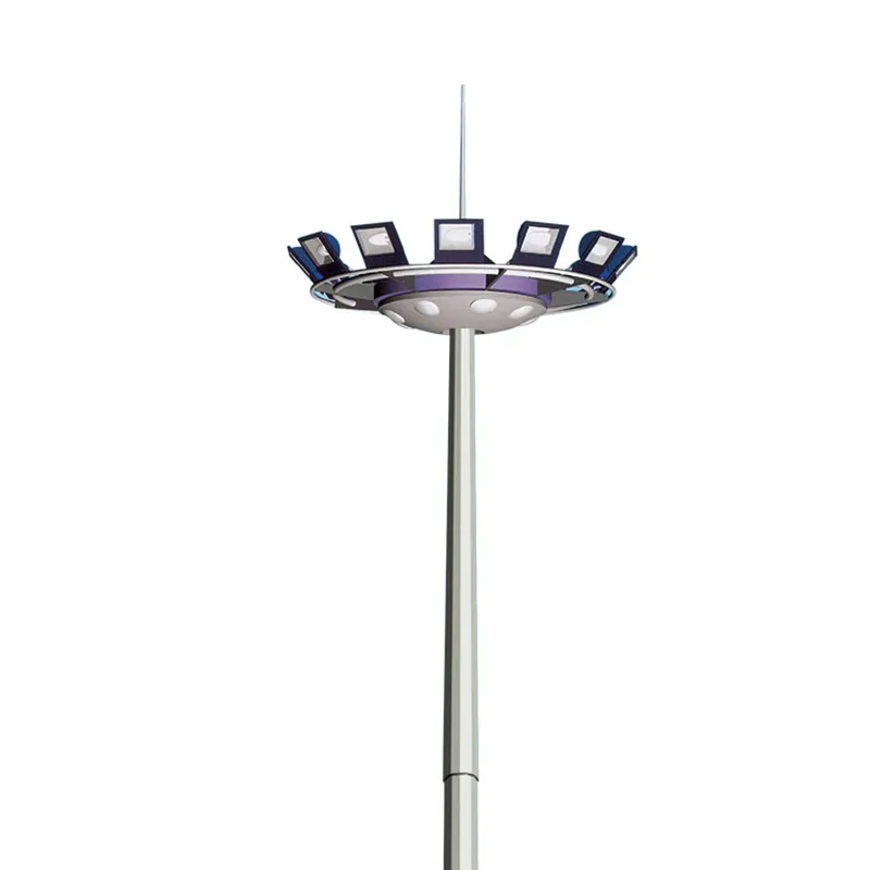 空港スタジアム照明ソリューション用のOEM/ODM製造亜鉛メッキ鋼15〜45m高マスト街路灯ポール