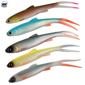Leurre souple <span class=keywords><strong>de</strong></span> pêche 11g 5.5in <span class=keywords><strong>V</strong></span>-Tail Shad Split Tail Minnow Jerkbait Swimbait Fork Tail Bait pour jig head et drop shot rig Soft Fluke - Product Image 1