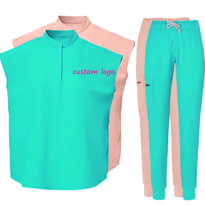 Tenues médicales unisexes grande taille pour infirmières et médecins, en tissu extensible 4 directions, sans coutures, avec logo personnalisé - Product Image 1