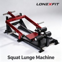Machine à Squat et à Lunge à Charge de Plaques, Extension de Jambes Unilatérale Réglable, Multifonction pour le Bas du Corps, Usage Commercial en Salle de Sport