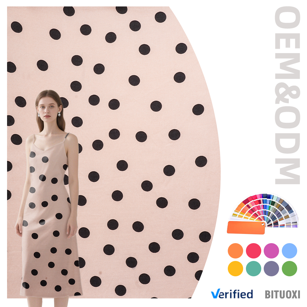 OEM ODM Factory's Eco-Friendly 52%Viscose 48%Rayon Woven Fabric 75D*50S Fujiette Organic Printed Breathable Stretch Shirts