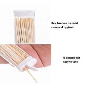 150 Miếng Tăm Gỗ Tre Trong 3 Hộp Nhựa Trong Suốt | Chắc Chắn An Toàn Hai Mặt Tiệc, Thịt Nướng, Trái Cây, Làm Sạch Răng - Product Image 2