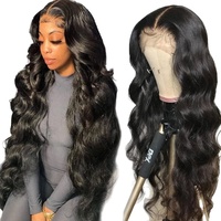 Perruque complète à grandes ondulations, naturelle et réaliste, cheveux longs bouclés, avec dentelle frontale et filet, 30 pouces, en stock, vente en gros usine