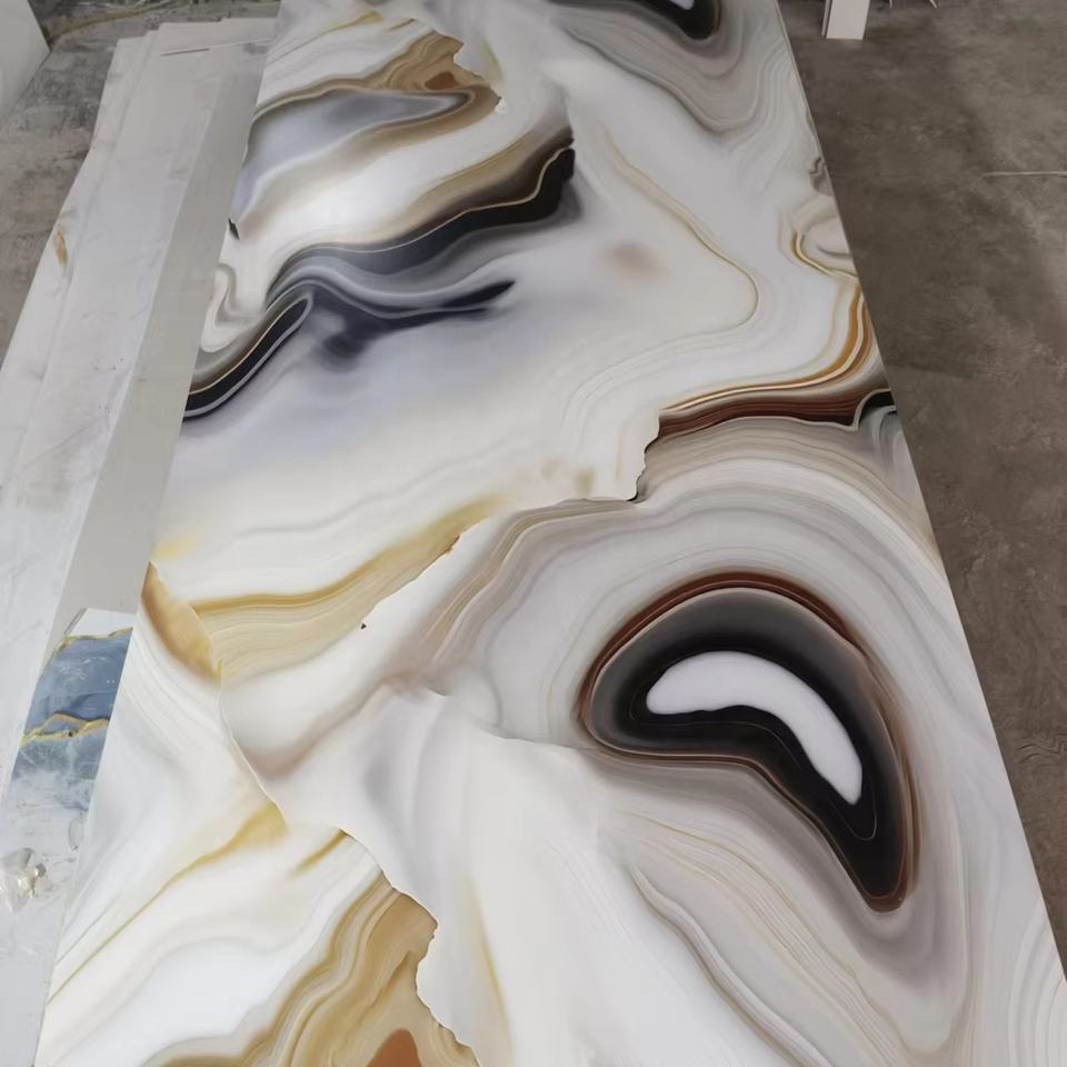 High Glossy Colorful PVC Marble Sheet Wall Panel UV Marble Sheet