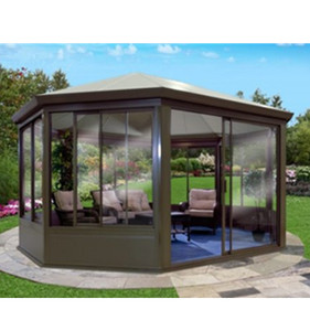 Giardino del sole camere trasporto del basamento di estate casa <span class=keywords><strong>tende</strong></span> da giardino in legno di vetro sunhouse con veranda - Product Image 6