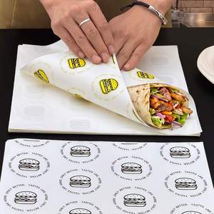 Factory Wholesale Oil Proof Packaging <b>Paper</b> Custom Packing <b>Paper</b> Printed logo Wrapping <b>Paper</b> for Fast Food Restaurant Takeout - Product Image 5