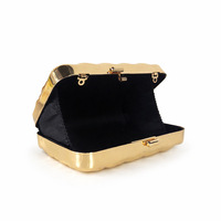 Sacs de soirée en stock / Sacs à main pour femme à motif écossais très tendance pour mariage, pochette personnalisée pour femme avec fermeture magnétique et boîte métallique