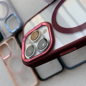 Funda de teléfono magnética transparente con protección de lente de anillo de Metal brillante para iPhone 16 15 Pro 14 Plus 13 Pro Max con embalaje - Product Image 3
