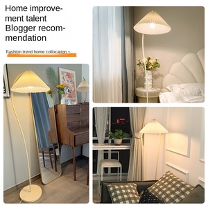 Lámpara de pie plisada de estilo crema, fuente de luz LED para estudio de Hotel, sala de estar, dormitorio, mesa disponible, rosa, amarillo, rojo - Product Image 6