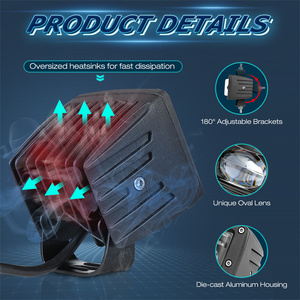 Feux antibrouillard avant à LED <span class=keywords><strong>de</strong></span> 3 pouces blancs et jaunes, conformes à la norme SAE J583, homologués pour la circulation routière, pour voitures et camions - Product Image 4