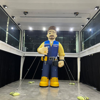 Décoration gonflable publicitaire personnalisée 3,66 m en PVC Oxford, figurine de mécanicien ou ouvrier