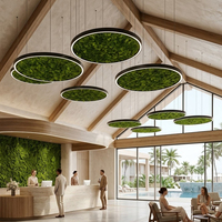 Lustre LED en mousse stabilisée multi-tailles, décoration biophilique et écologique pour hall d'hôtel, restaurant, café