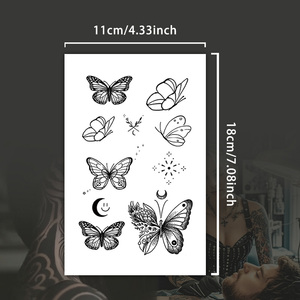 Tatuaggio semipermanente tatuaggio temporaneo <span class=keywords><strong>farfalla</strong></span> impermeabile dura 2 settimane realistico tatuaggio a base di erbe adatto per il corpo - Product Image 5